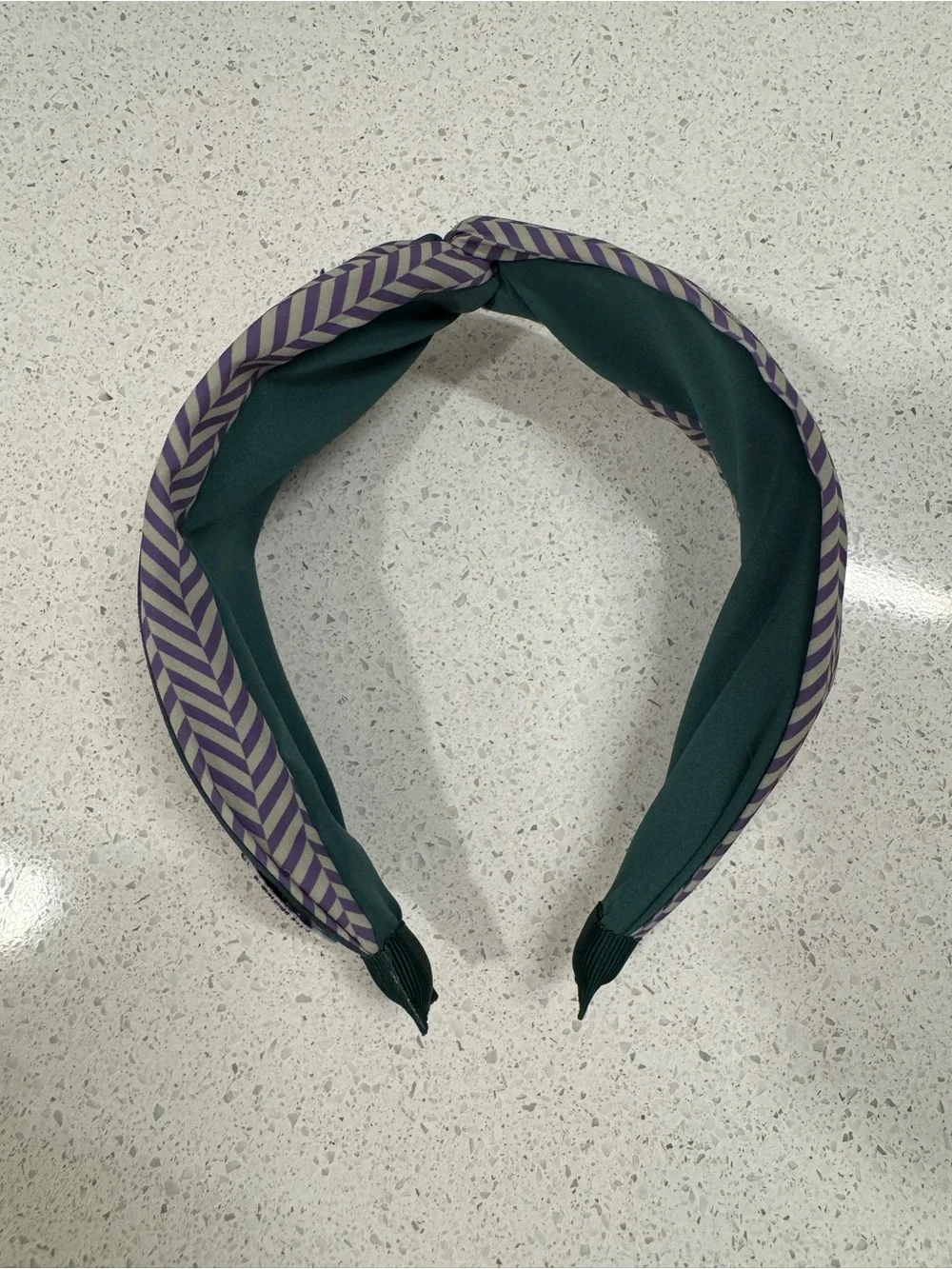 Embroidered Cat Headband in Teal and Purple